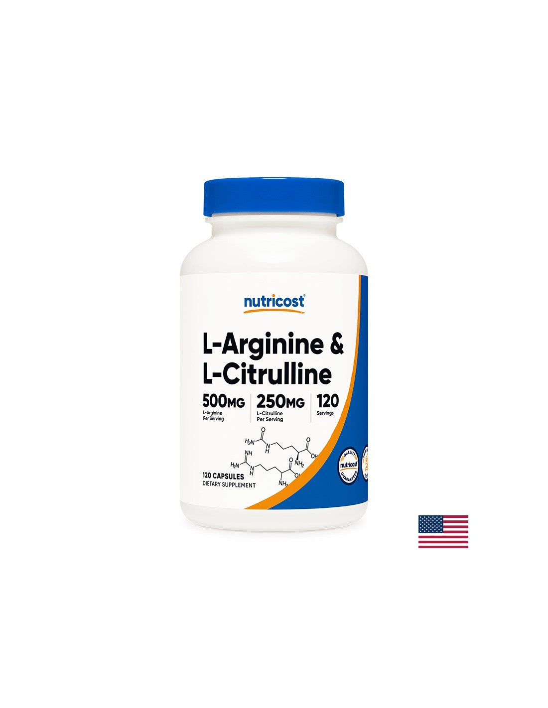 Ton si energie - L-Arginina + L-Citrulina (L-Arginina + L-Citrulina), 550 mg + 250 mg/120 capsule Nutricost