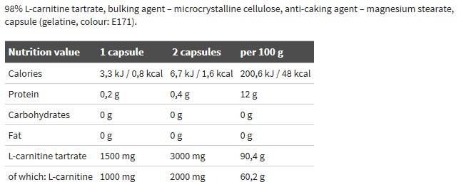 L-CARNITINE XTREME MEGA CAPS 1500 - 120 capsule