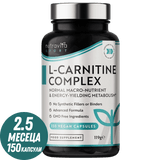 L-Carnitina /L-Tartrate/ Complex /150 capsule, 75 doze/ Nutravita