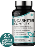 L-Carnitina /L-Tartrate/ Complex /150 capsule, 75 doze/ Nutravita