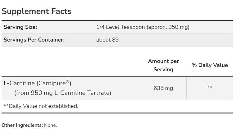 L-carnitină pudră | ca CarniPure - 85 de grame