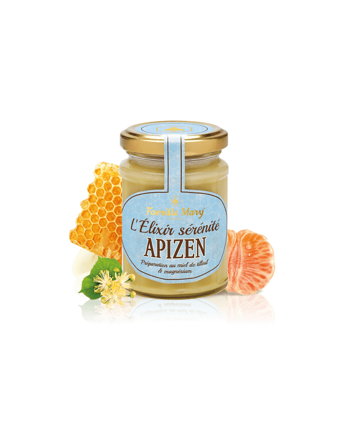 L' Elixir sérénité Apizen/ Apizen (miere de tei + magneziu și ulei esențial de mandarină roșie), 200 g Famille Mary