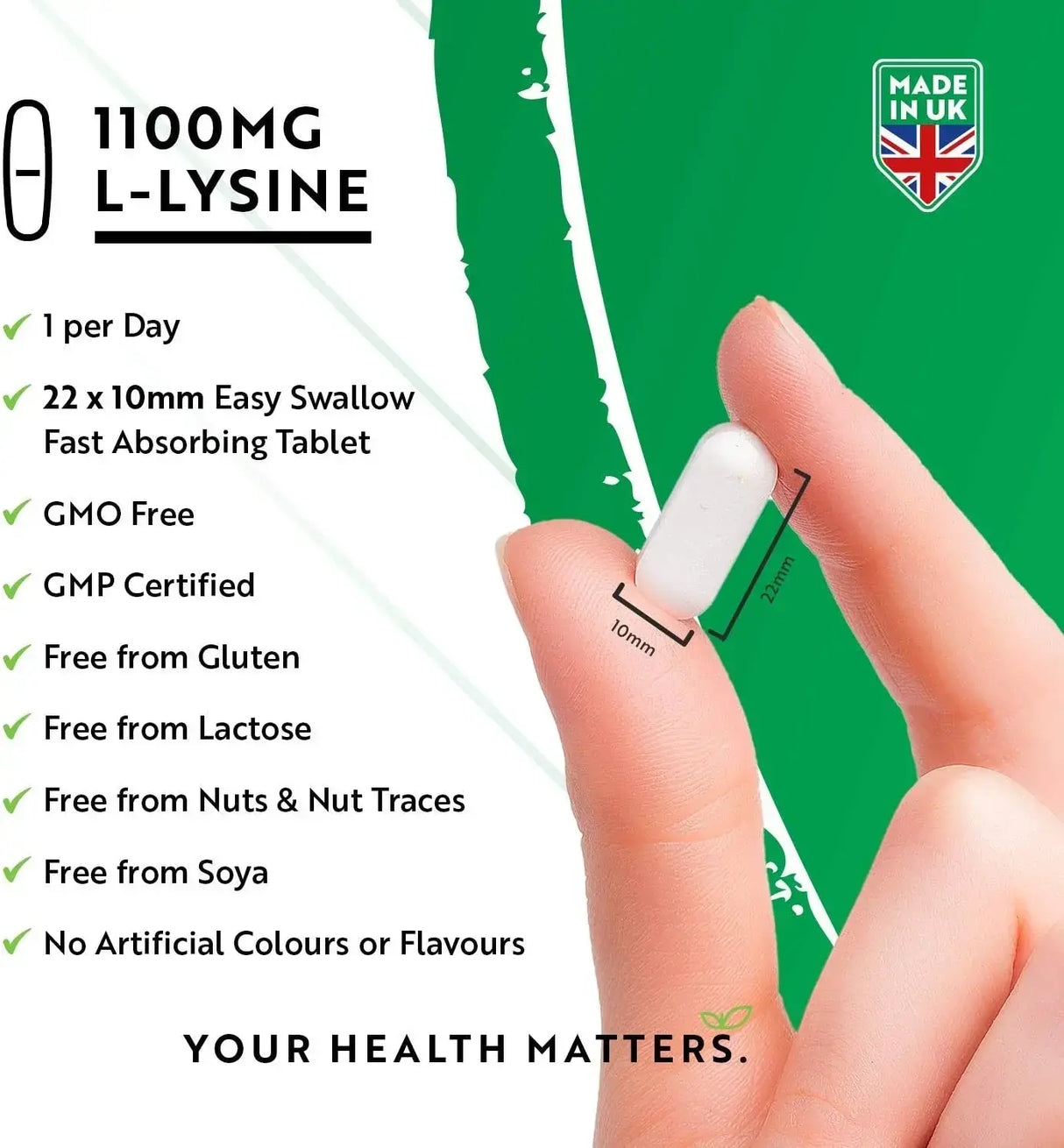 L-lizină 1100 mg 240 tablete vegane