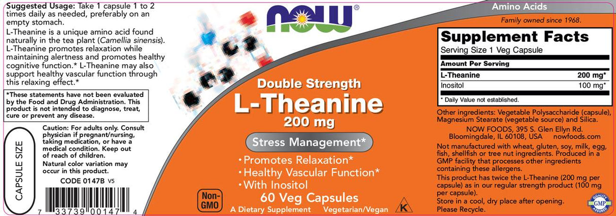 L-Teanina 200 mg / Dubla putere - 60 capsule