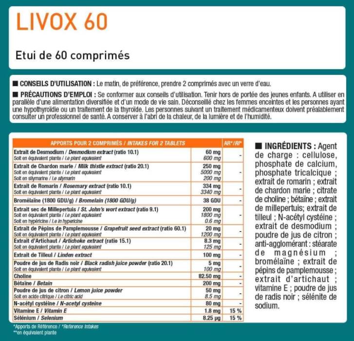LIV.OX® 60 | Formula de detoxifiere și protecție a ficatului 60 de tablete