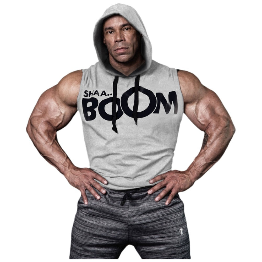 Hanorac pentru bărbați fără mâneci / LM Hoodie Shaa Boom fără mâneci - Gri