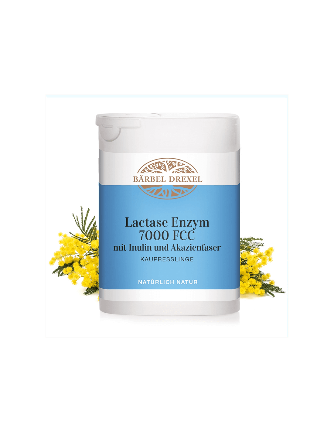 Lactase Enzym 7000 FCC mit Inulin und Akazienfaser/ Lactase Enzyme, 75 comprimate masticabile Bärbel Drexel