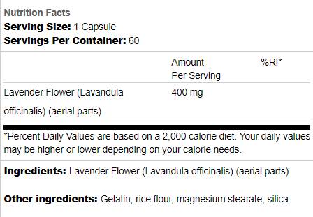 Floare de lavandă 400 mg 60 capsule