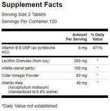 Lecitină, varec, B-6 și oțet de cidru 428 mg - 240 tablete