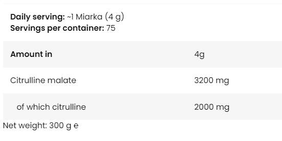 LevroLegendary CITRULLINE | Pudră de malat de citrulină - 300 de grame