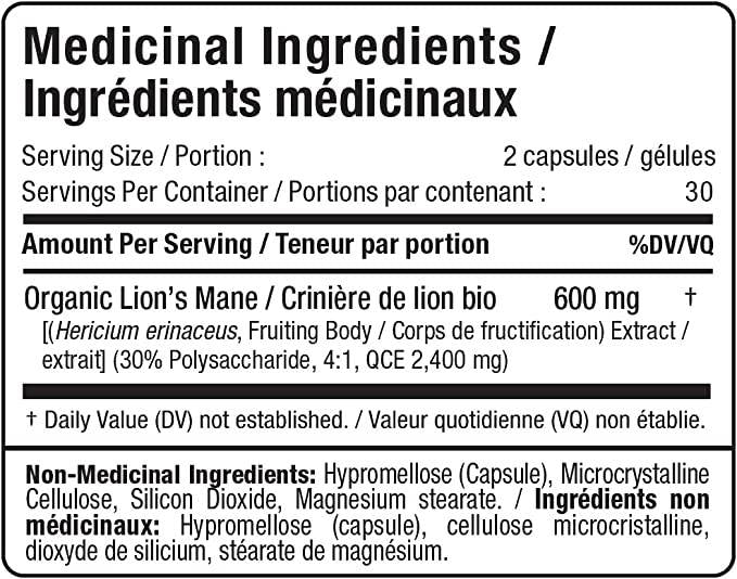 Extract de coama de leu 600 mg - 60 capsule