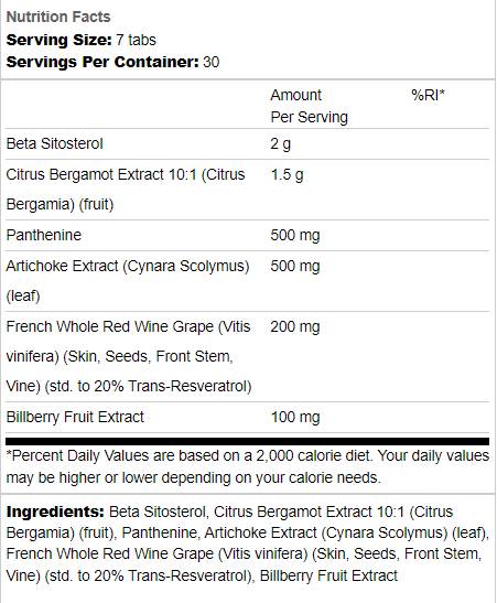 Lipide | cu Bergamot &amp; Beta-Sitosterol - 210 Tablete