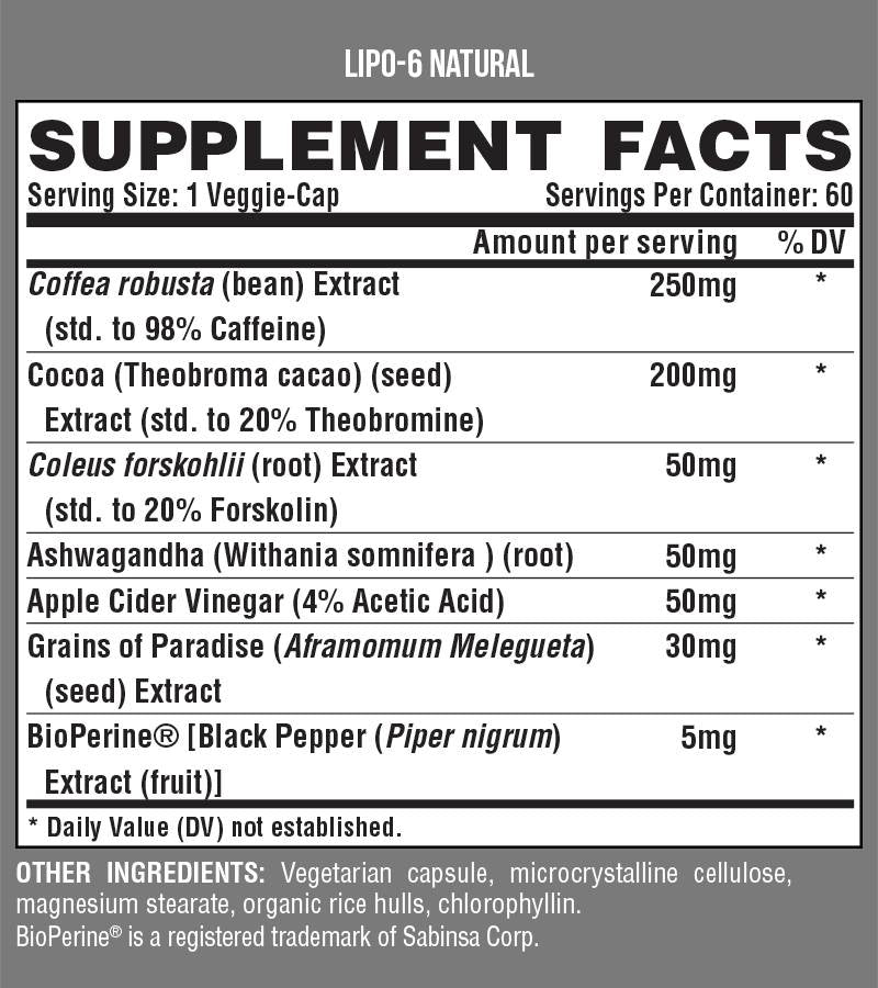Lipo 6 Natural / Pe bază de plante 60 capsule