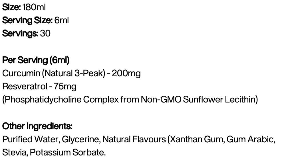 Curcumină lipozomală 200 mg 180 ml