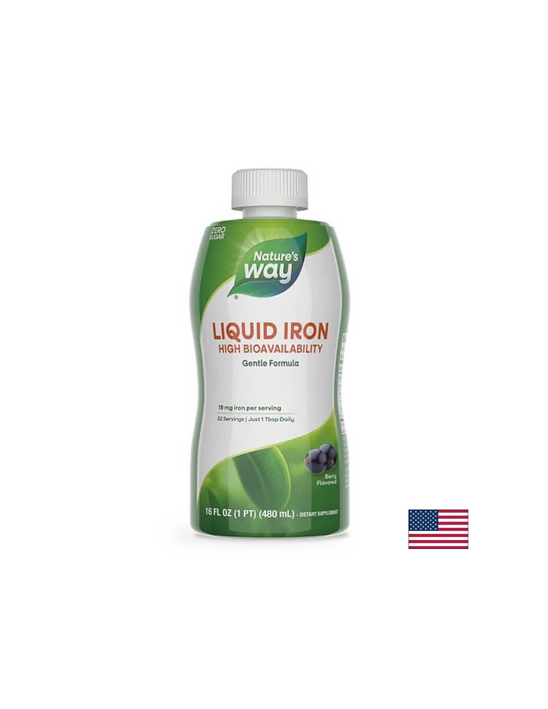 Liquid Iron - Fier lichid (aromă de afine), 480 ml Nature's Way