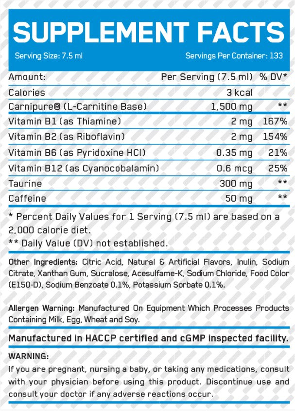 L-Carnitină lichidă 200000 / 1000ml.
