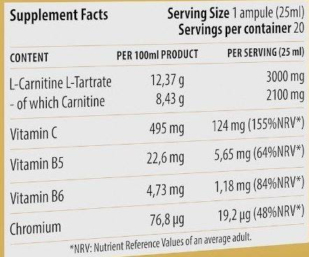 Lichid L-Carnitine Shot 3000 - 20 x 25 ml