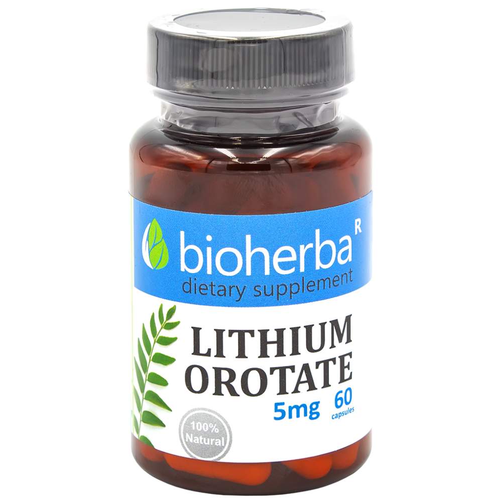 Orotat de litiu 5 mg 60 capsule