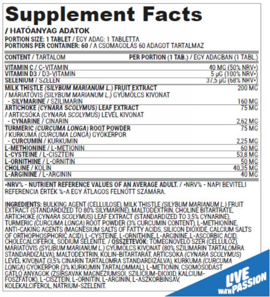 Suport hepatic | Formula completă de îngrijire a ficatului - 60 de tablete