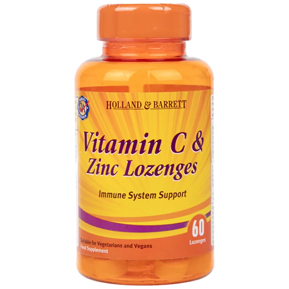 Pastile cu vitamina C și zinc / Suport pentru sistemul imunitar - 60 Bomboane