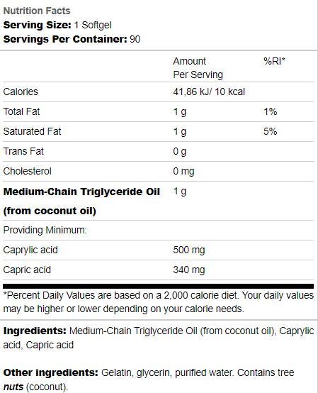 MCT Pure 1000 mg 90 capsule de gel