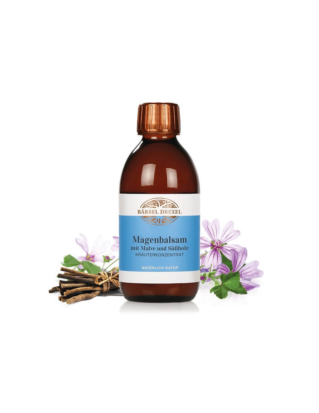 Magenbalsam mit Malve und Süßholz Kräuterkonzentrat / Balsam de stomac cu nalbă și concentrat de lemn dulce, 250 ml Bärbel Drexel