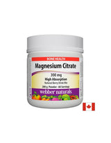 Citrat de magneziu - Citrat de magneziu foarte absorbabil 300 mg, 200 g Pulbere cu aromă de fructe de pădure Webber Naturals