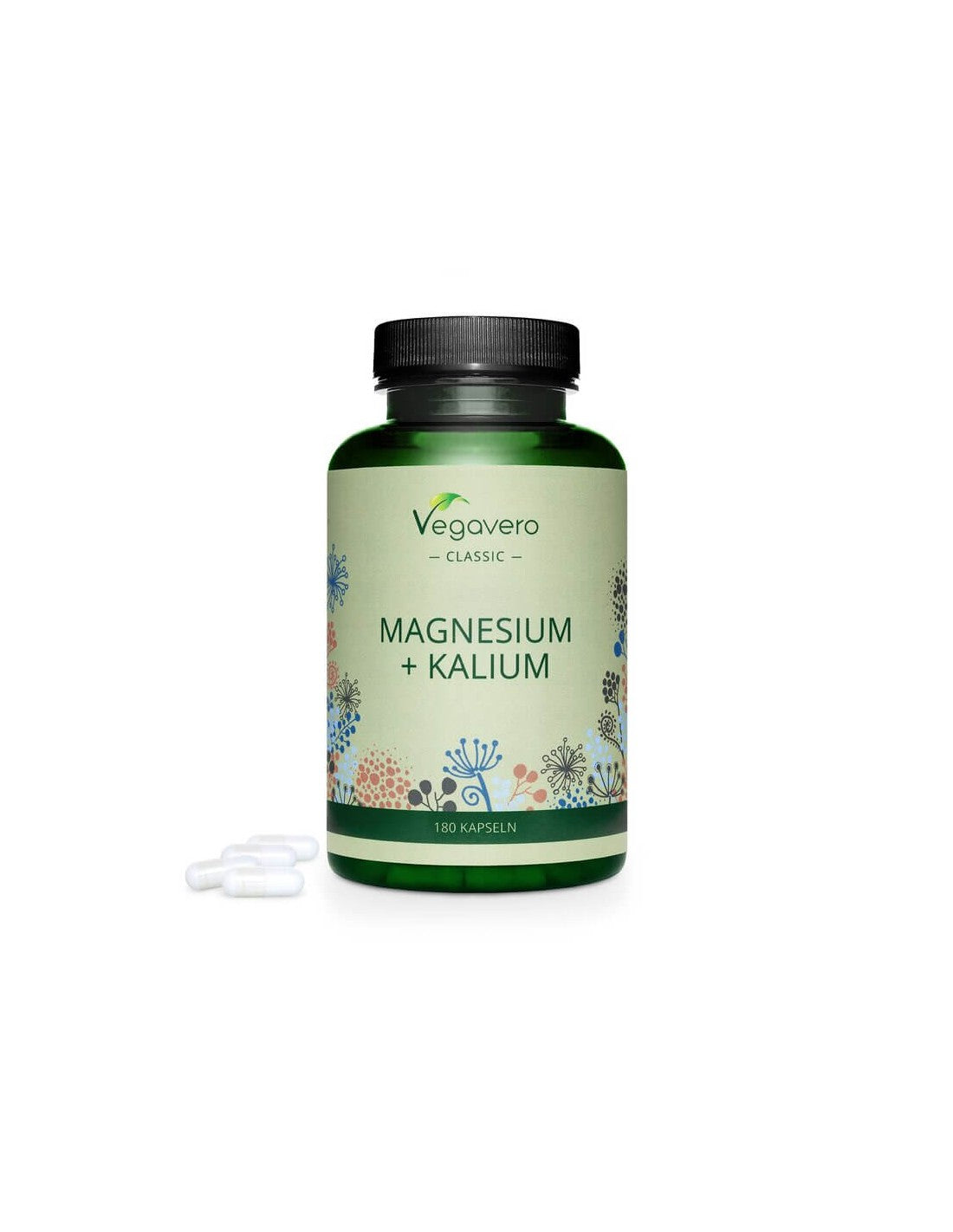 Magneziu + Kalium, 180 capsule, 100% Vegan Vegavero