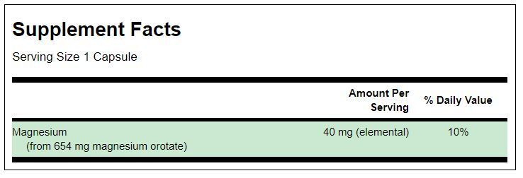 Orotat de magneziu 40 mg - 60 capsule