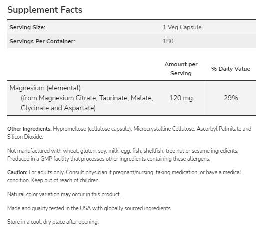 Transportatori de magneziu | 5 forme Magnesium Matrix - 180 capsule
