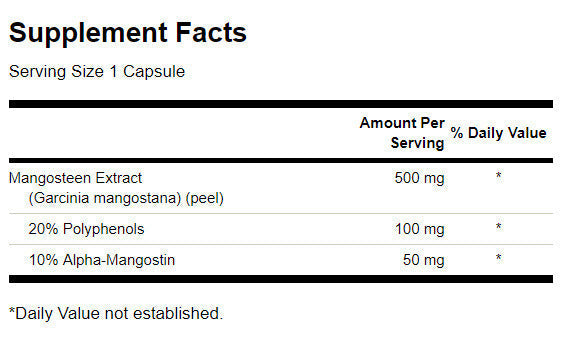 Mangosteen Standardizat 500 mg - 90 capsule