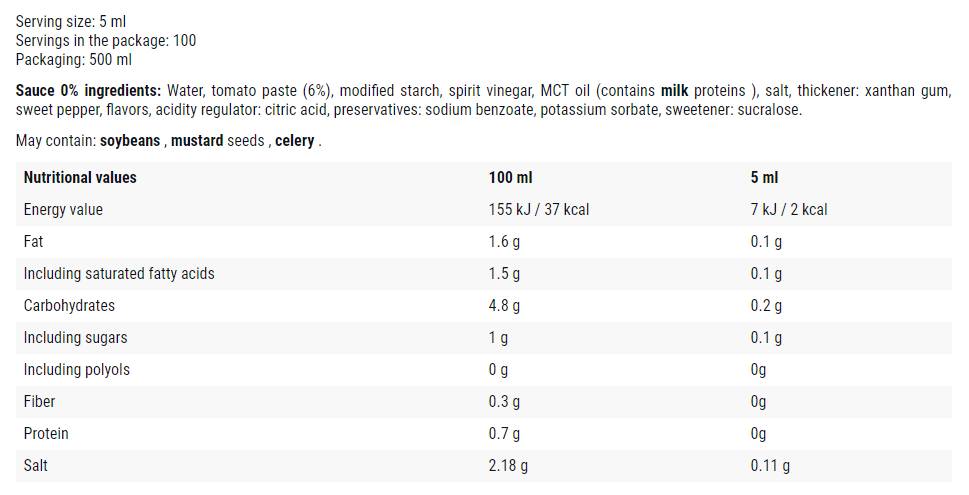Mayo - Ketchup / Sos 0 Calorii - 500 ml