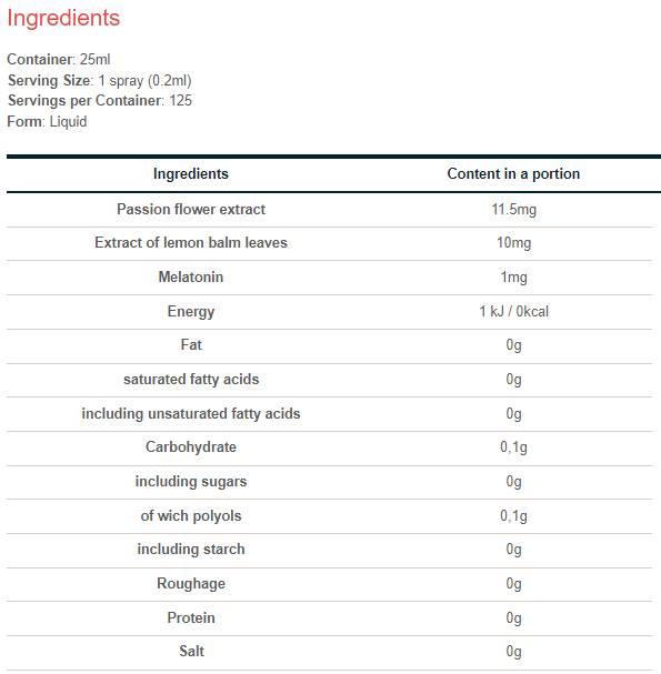 Melatonină 1 mg spray oral | cu Passiflora - 25 ml