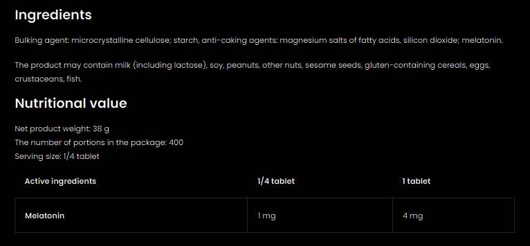 Melatonina 4k | Keep Sleep 4 mg 100 tablete