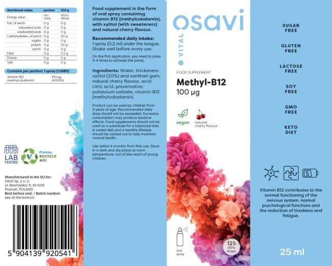 Spray oral cu metil B-12 / 100 mcg per spray - 25 ml