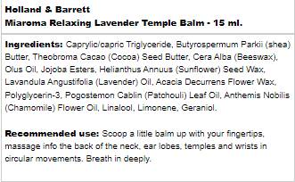 Miaroma Relaxing Lavanda | Balsam pentru templu - 15 ml