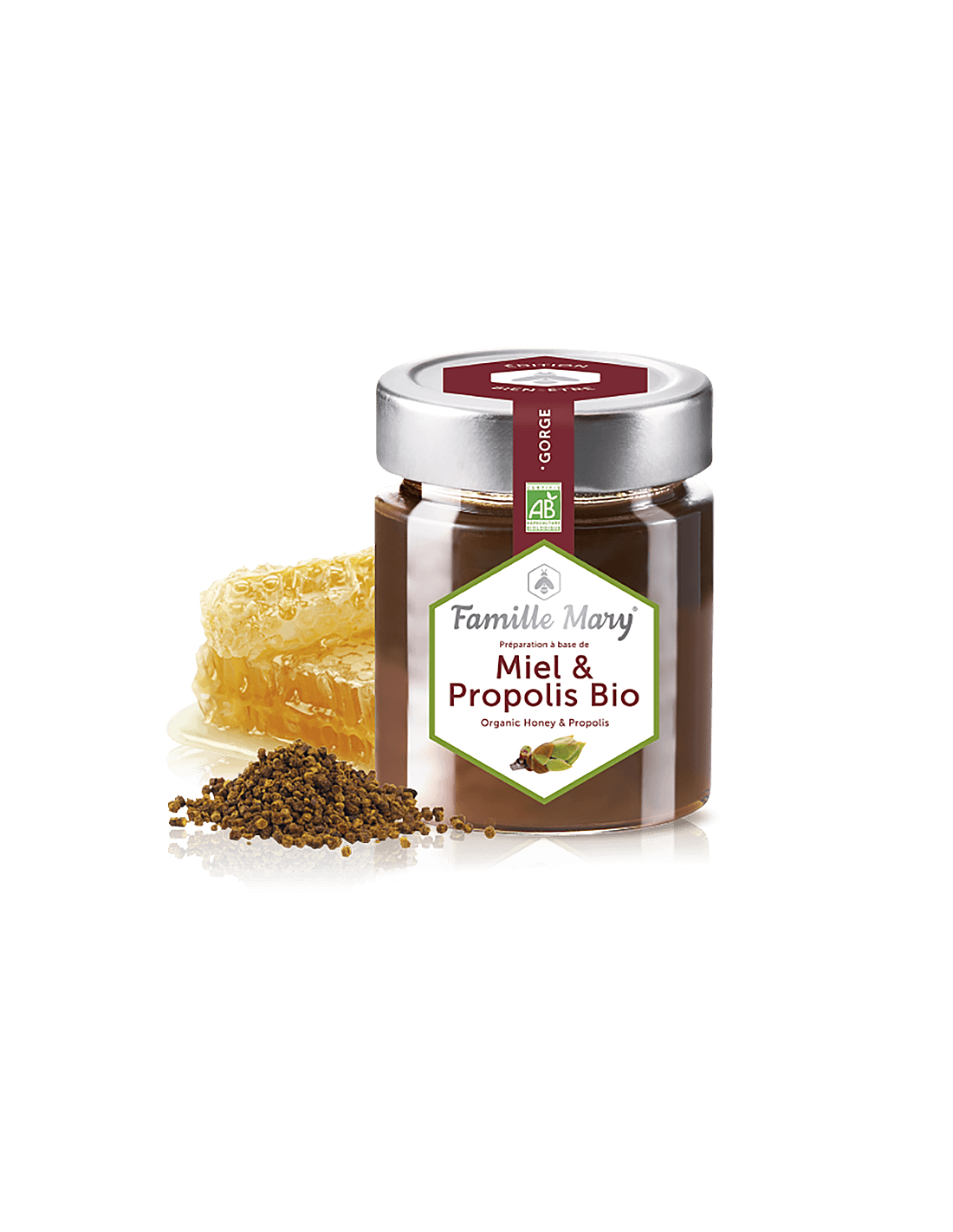 Miel &amp; Propolis Bio / Miere de salcâm Bio + propolis, 170 g Famille Mary