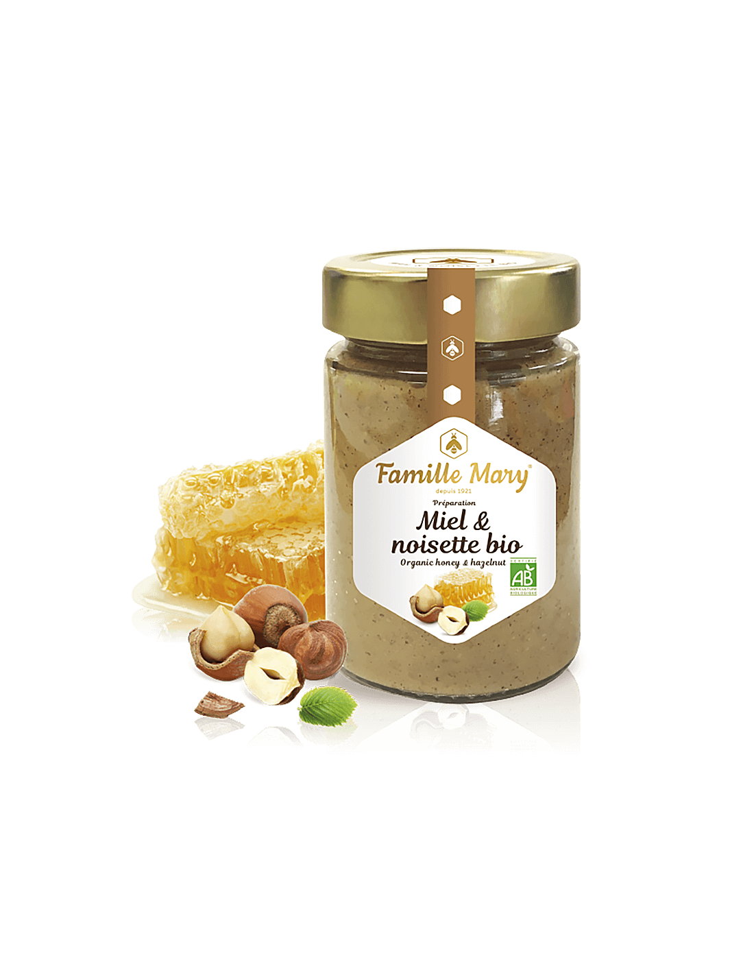 Miere colorata bio cu alune - Miele et noisette bio, 240 g