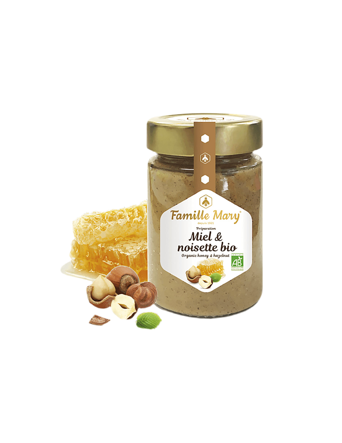 Miere colorata bio cu alune - Miele et noisette bio, 240 g
