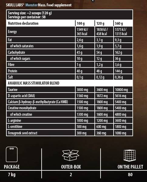 Monster Mass / High Protein Gainer - 7000 de grame