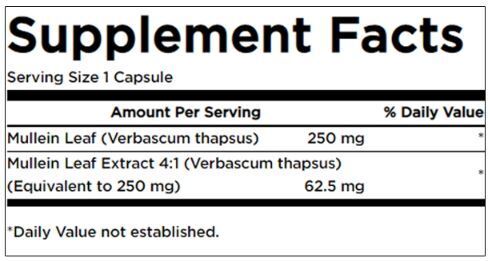Extract de frunze Mullien 312,5 mg - 60 capsule