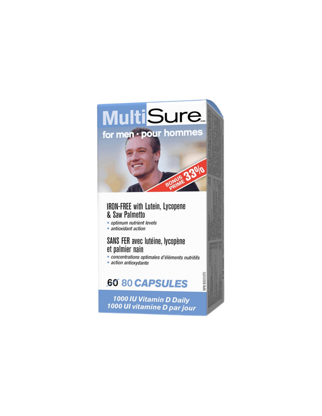 MultiSure® Men / Multivitamine pentru bărbați (cu luteină, licopen și saw palmetto), 80 capsule