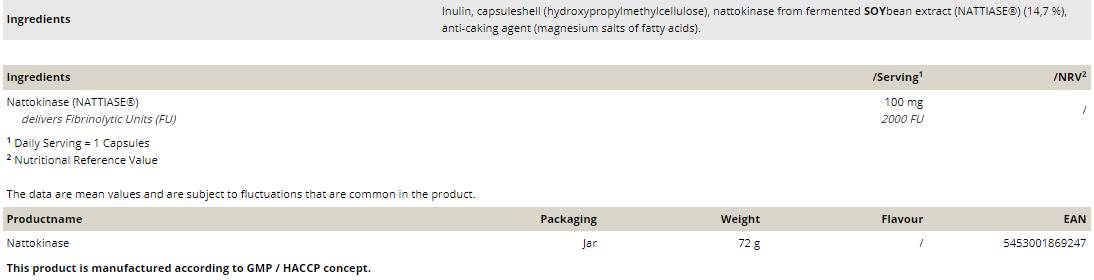 Nattokinase 100 mg / 2000 FU - 90 capsule