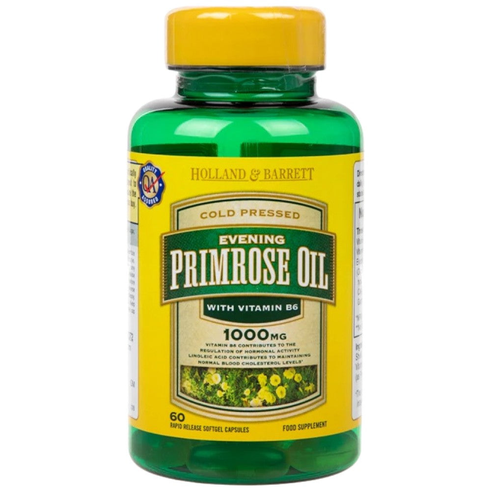 Ulei natural de primula de seara 1000 mg | Plus Vitamina B6 - 60 capsule