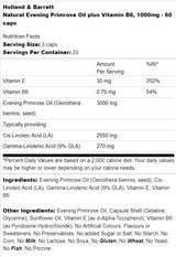 Ulei natural de primula de seara 1000 mg | Plus Vitamina B6 - 60 capsule