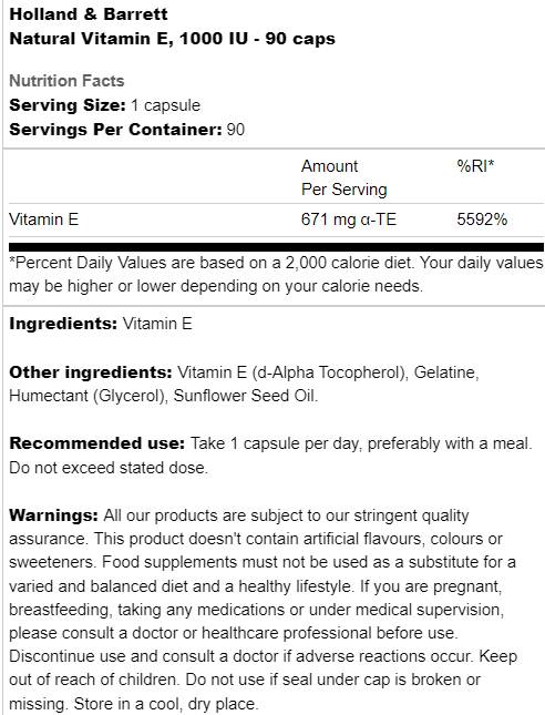 Vitamina E naturala 1000 UI - 90 capsule