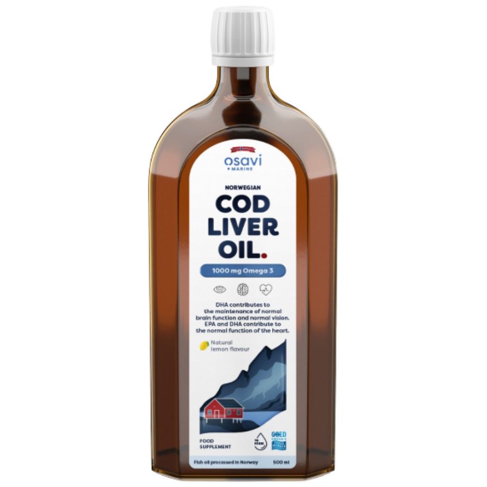 Ulei de ficat de cod norvegian | Omega lichid cu arome diferite - 500 ml