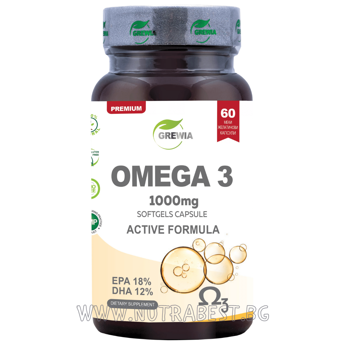 OMEGA 3 1000MG – FORMULA ACTIVA /60 CAPSULE, 30 DOZE/ GREWIA