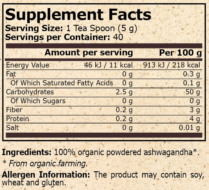 Pure Nutrition - ASHWAGANDHA BIO - 200 g
