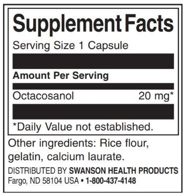 Octacosanol 20 mg | Puterea maximă - 30 capsule